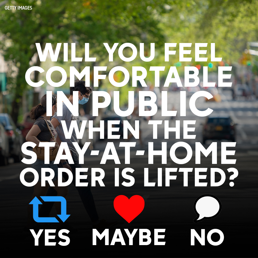 ABC7NY's tweet photo. Will you go out once the stay-at-home order is over? https://t.co/ZOC27XSFdE
