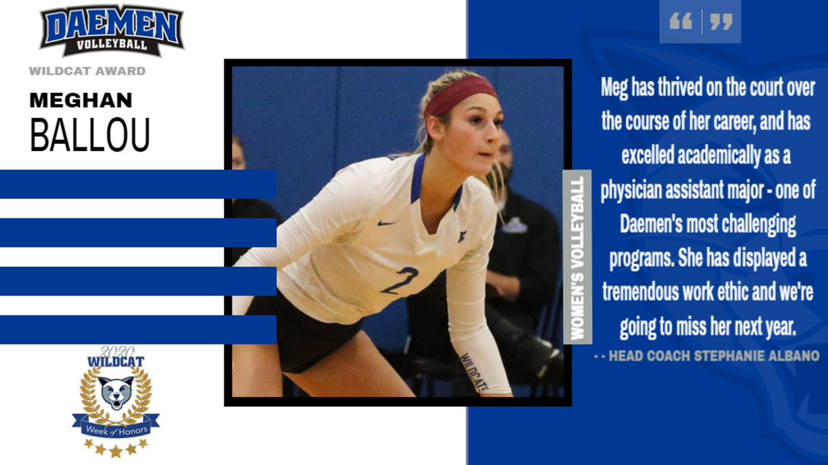 DaemenAthletics's tweet photo. Congratulations to @DaemenWVB Wildcat Award recipient Meghan Ballou! #WildcatWeekOfHonors https://t.co/Fq46vvaLMm
