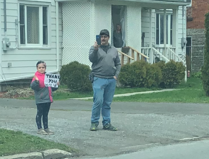 PCT_HPE's tweet photo. Our K staff went on a 'Birthday Parade' to celebrate the birthdays that have occurred in their classrooms since our home learning began #HPEDSBtogether #HPEatHome #PCT_WildcatPride https://t.co/TVafjqjyfK