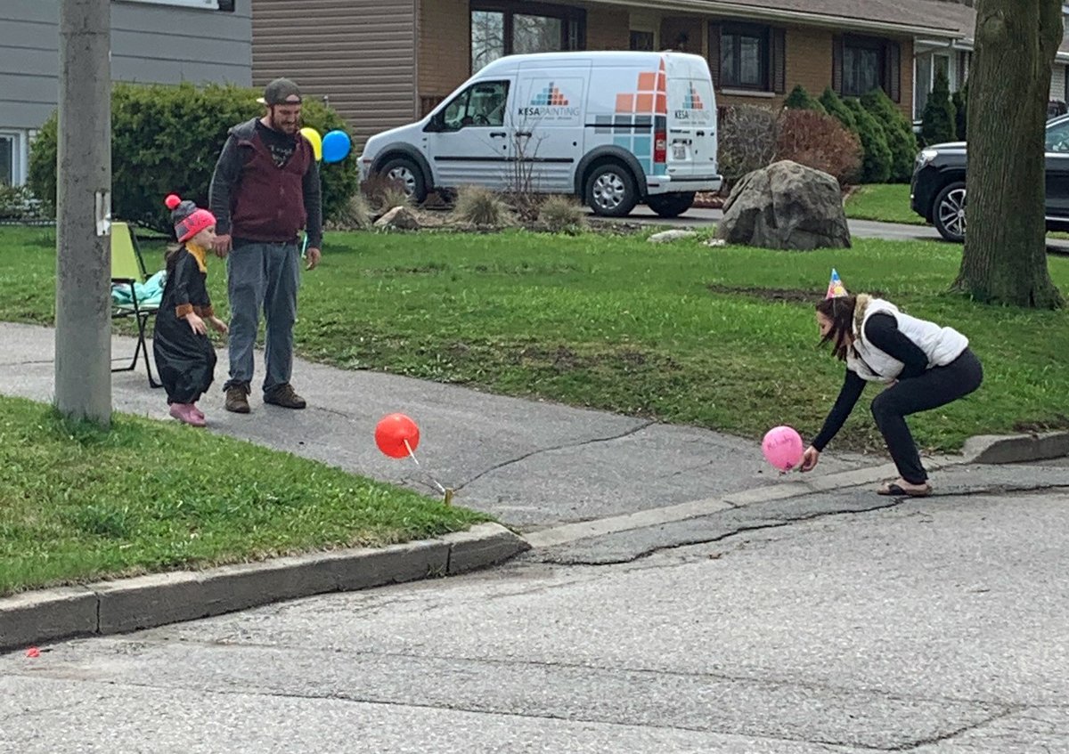 PCT_HPE's tweet photo. Our K staff went on a 'Birthday Parade' to celebrate the birthdays that have occurred in their classrooms since our home learning began #HPEDSBtogether #HPEatHome #PCT_WildcatPride https://t.co/TVafjqjyfK