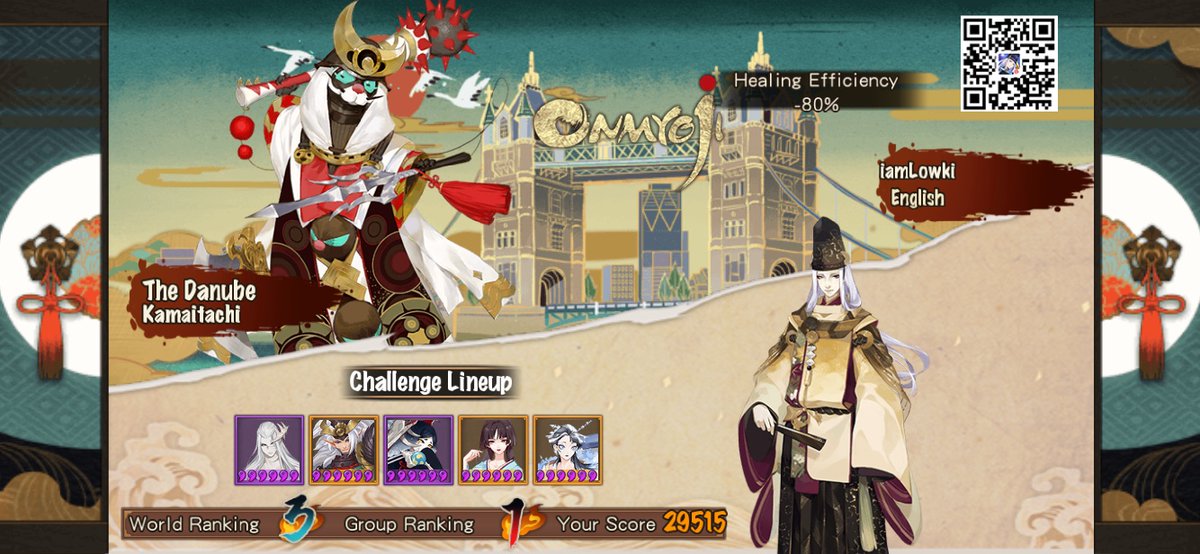 LoobiD's tweet photo. #Onmyoji  My score for challenging the Area Boss The Danube - Kamaitachi is 29515! I ranked No. 1 in my group and No. 3 in the world! https://t.co/Tt7CfD57Qs