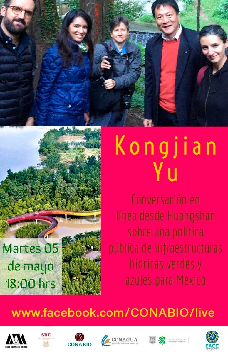 CONABIO's tweet photo. Conversación en linea con Kongjian Yu desde Huangshan, China, sobre una política pública de infraestructuras hídricas verdes y azules para México.

https://t.co/9K3JpojTSa https://t.co/3vXIr53VrQ
