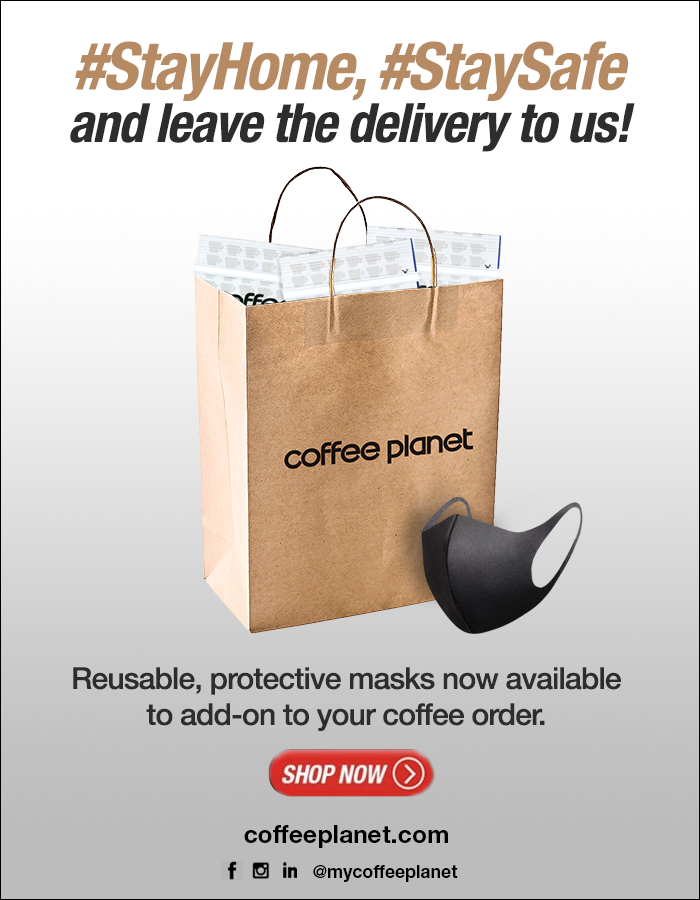 **NOW AVAILABLE** You can now add a reusable, protective face mask to your Coffee Planet order! Shop online to get your favourite 100% Arabica specialty coffee delivered freshly roasted and direct to your door!

Order now from coffeeplanet.com

#StaySafe #StayHomeWithCP