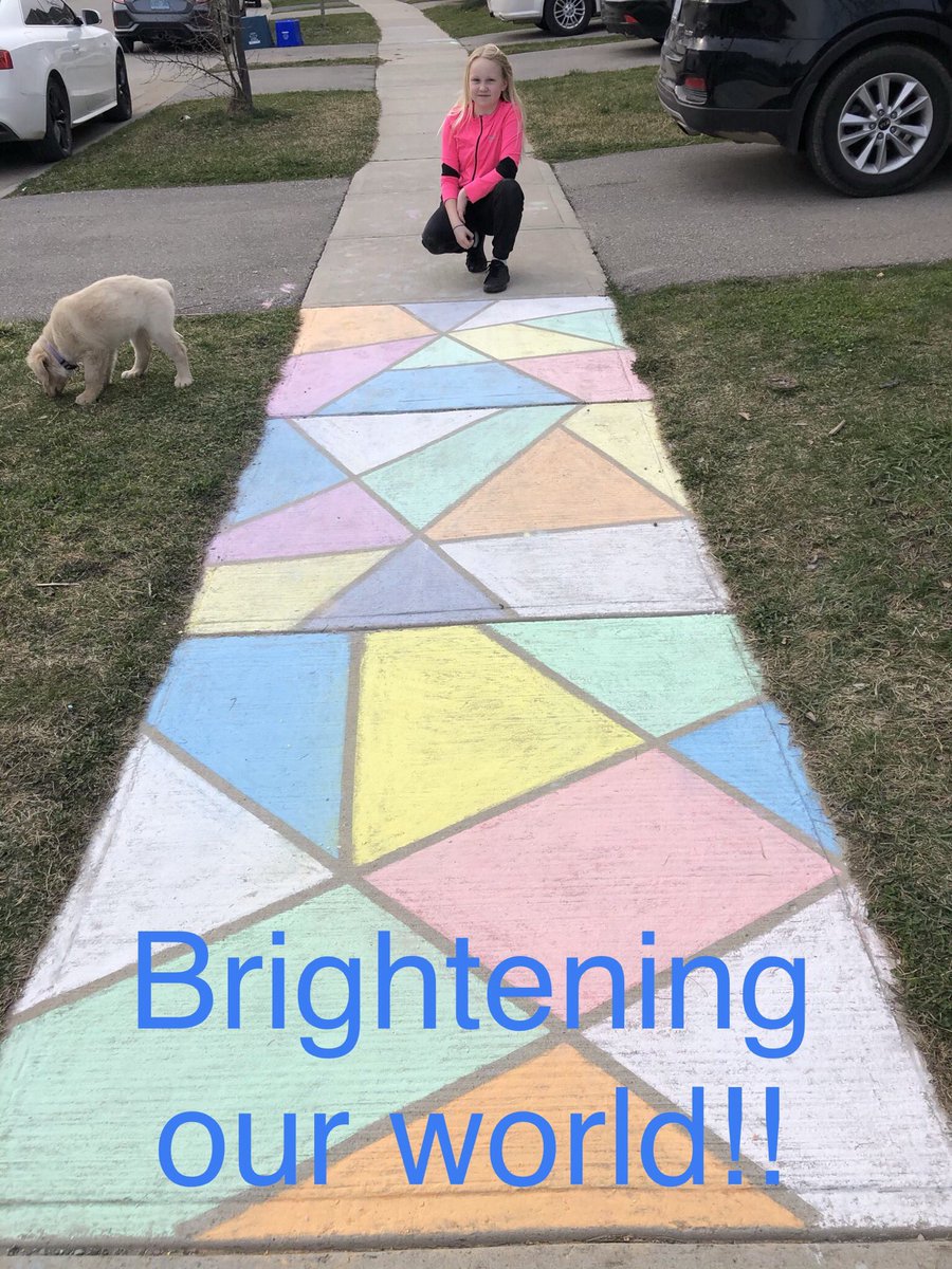 Spending the day creating sidewalk masterpieces for <a href="/Branlynbulldogs/">Branlyn Community</a> virtual spirit week focus. #chalkyourwalk