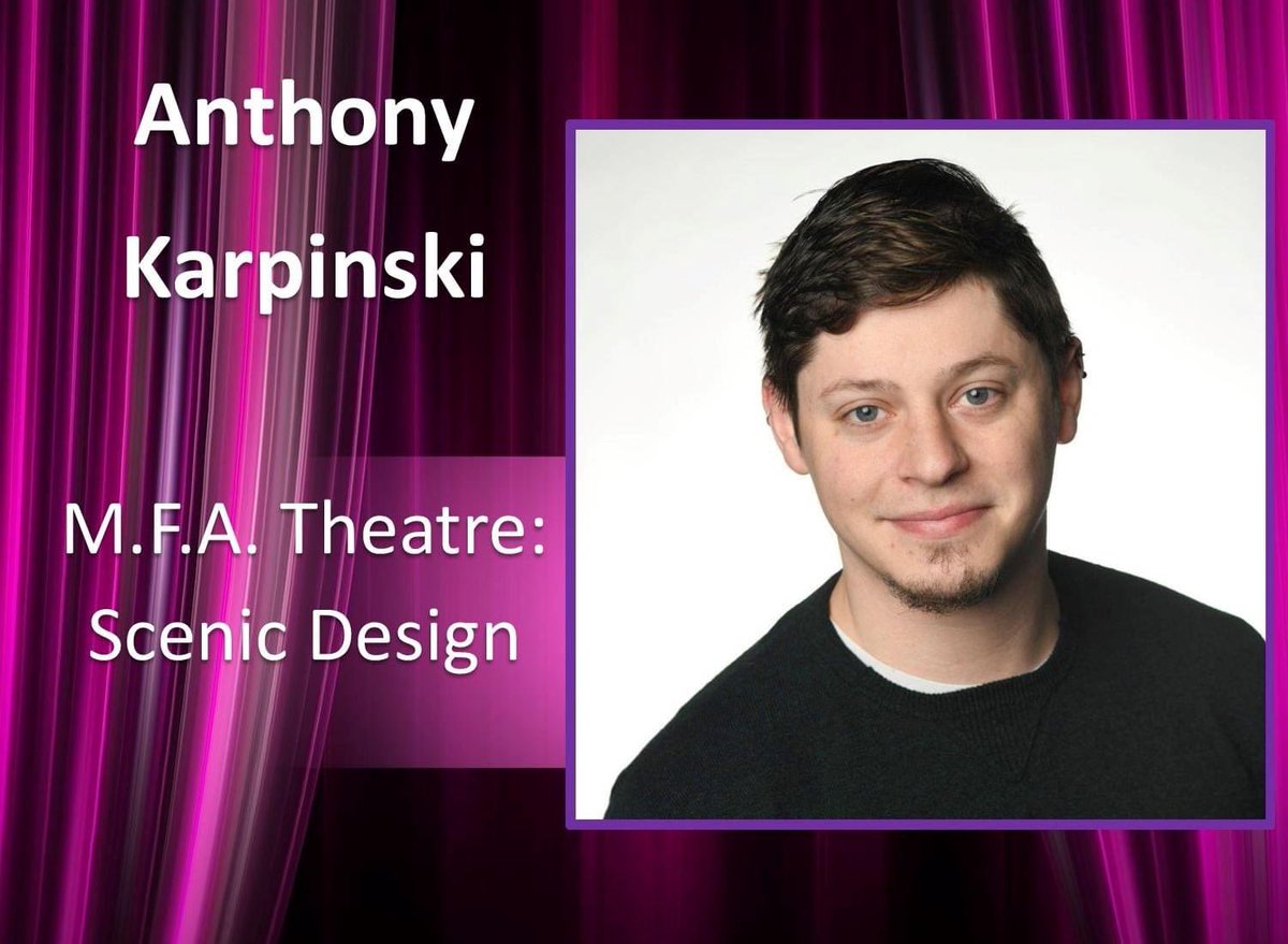 wiutheatredance's tweet photo. The Department of Theatre and Dance celebrate our seniors! In the comments please send cheers, virtual hugs, and many congratulations! We are fiercely proud of our students and their many accomplishments❤️

Introducing Anthony Karpinski –MFA Theatre: Scenic Design!  #WIUTD #WIU https://t.co/pCLjzo12oT