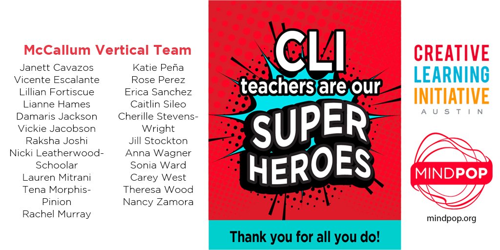 CLI_AISD's tweet photo. Thank you to the McCallum Vertical Team teachers, administrators, and campus staff who know #CreativeTeachingWorks! #TeacherAppreciationWeek #TeachersCan https://t.co/tFYmSFHvMd