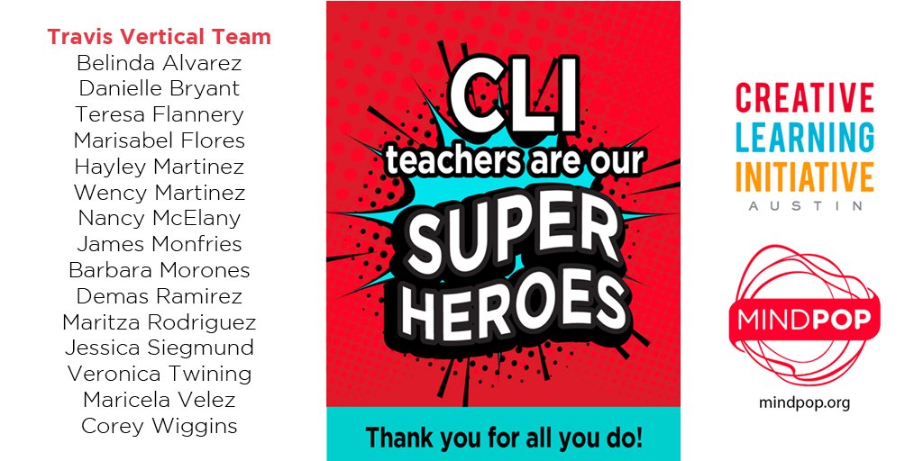 CLI_AISD's tweet photo. Thank you to the Travis Vertical Team teachers, administrators, and campus staff who know #CreativeTeachingWorks! #TeacherAppreciationWeek #TeachersCan https://t.co/Q522ist4X1
