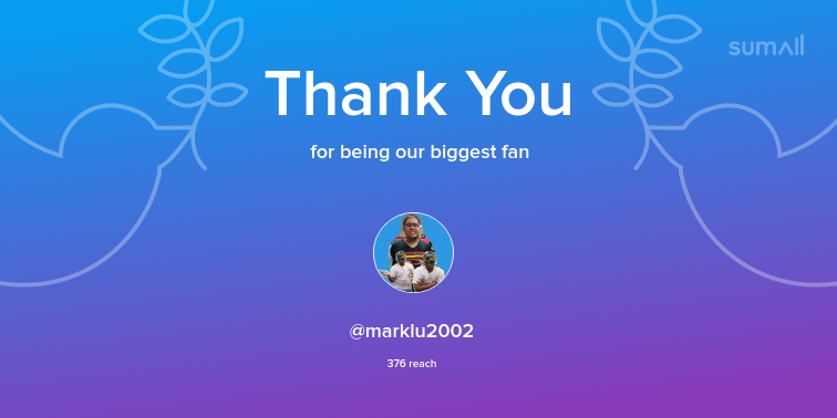 Our biggest fans this week: marklu2002. Thank you! via sumall.com/thankyou?utm_s…