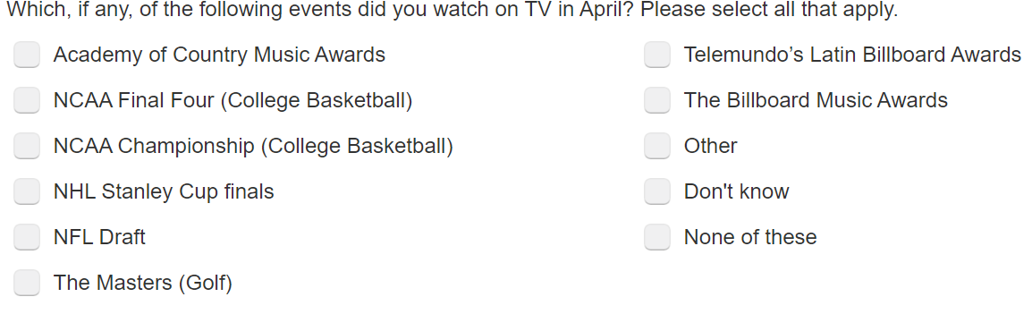 CarolynKresser's tweet photo. I signed up for a couple market research things when I was unemployed and bored. I still do some of them, and I find it super annoying that I keep getting questions like this.  It's just laziness that they haven't updated the questions to reflect the times. #noneofthese https://t.co/MfhZ8ZUaKZ