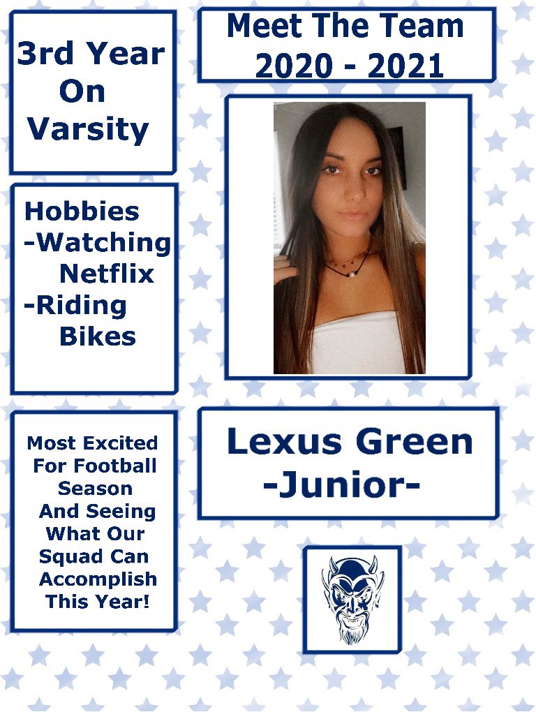 btown_cheer's tweet photo. ⭐️ Meet Lexus Green! ⭐️ Burgettstown Varsity Cheer 2020-2021 #bluedevilborn #rahrahforburgettstown  #bluedevilstrong #cheer 💙💙 https://t.co/YBi6Qq3apa