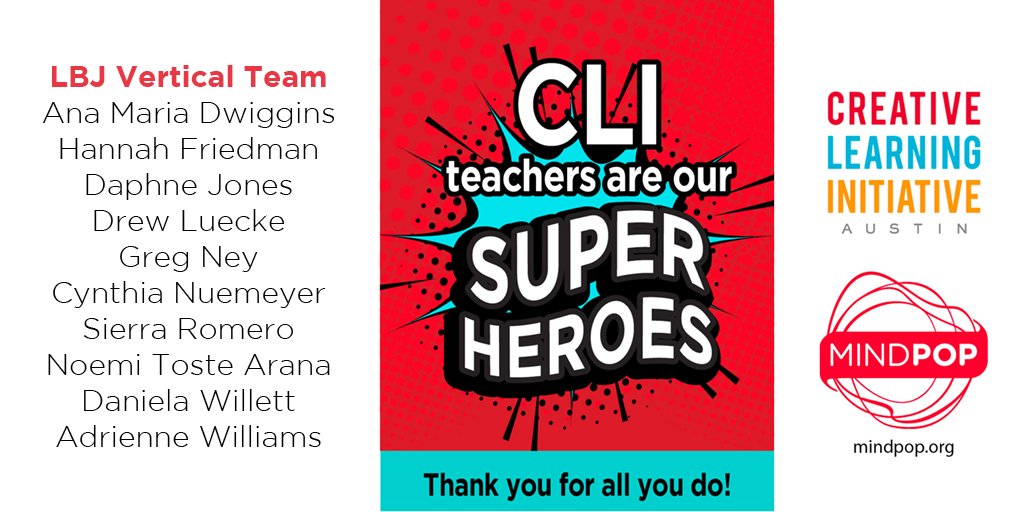 CLI_AISD's tweet photo. Thank you to the LBJ Vertical Team teachers, administrators, and campus staff who know #CreativeTeachingWorks! #TeacherAppreciationWeek #TeachersCan https://t.co/q1HO0wipNV