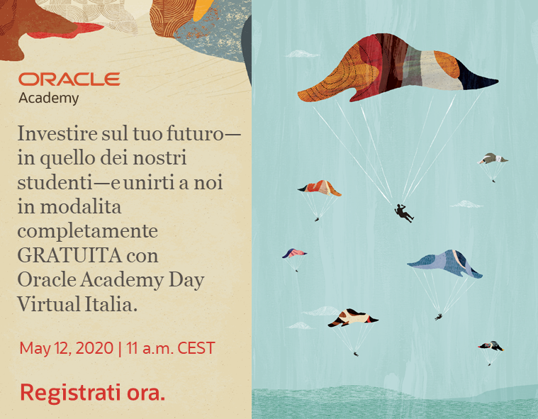 OracleAcademy's tweet photo. #TechTuesday Educators in #Italy: Attend @OracleAcademy Day Virtual #Italia next week! Register now > https://t.co/5O4gQqpX3B  #cloud #virtuallearning #professionaldevelopment https://t.co/VkYXjEggzv
