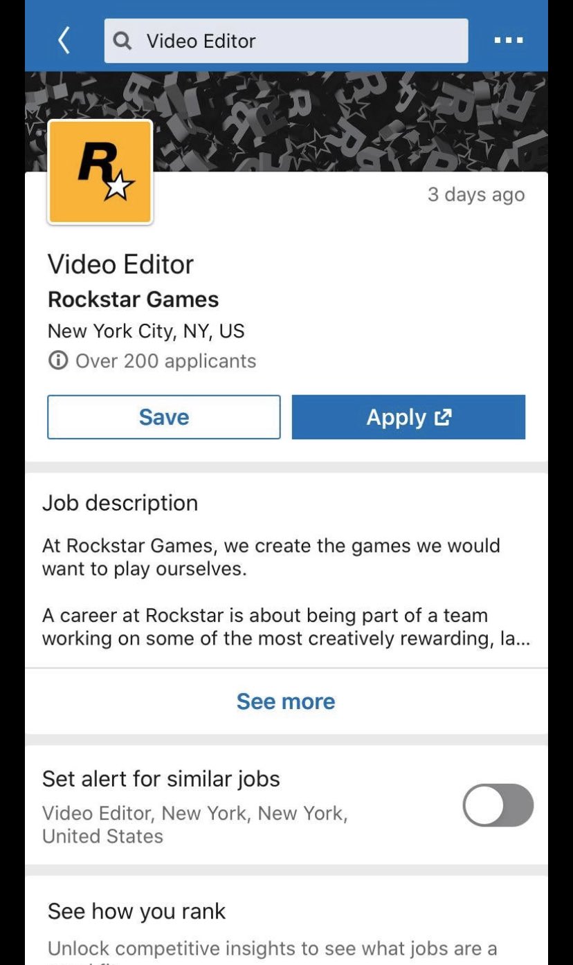 Rockstar games job