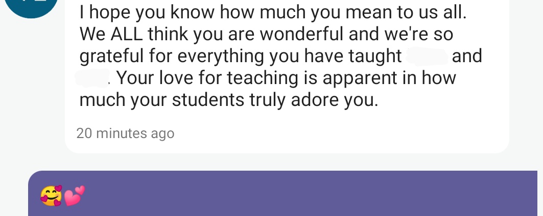 I'll be honest, I woke up today feeling a bit down. Feeling "stuck" inside can definitely take a toll on your mental health. I miss my students, my colleagues, my routine. But messages like this keep me focused on ending this year strong! #ASD4all #TeacherAppreciationWeek