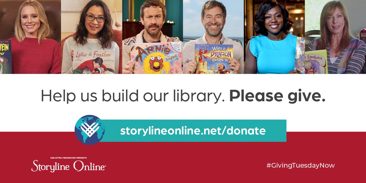 A trusted and ad-free literacy resource for children, parents and teachers during COVID-19 and every day throughout the year. Help us build our library and create new stories. Give today: storylineonline.net/donate #GivingTuesdayNow