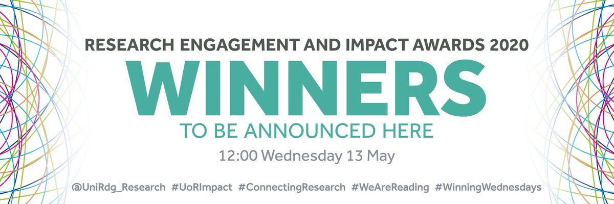 UniRdg_Research's tweet photo. We'll be announcing the winners of the Research Engagement and Impact Awards here
@UniRdg_research on 13 May at 12.00 #UoRImpact #ConnectingResearch #WinningWednesdays. In the run up we'll be telling you about all the amazing #Awardsshortlist projects. Watch this space! Pls RT https://t.co/eWUfl3aNax