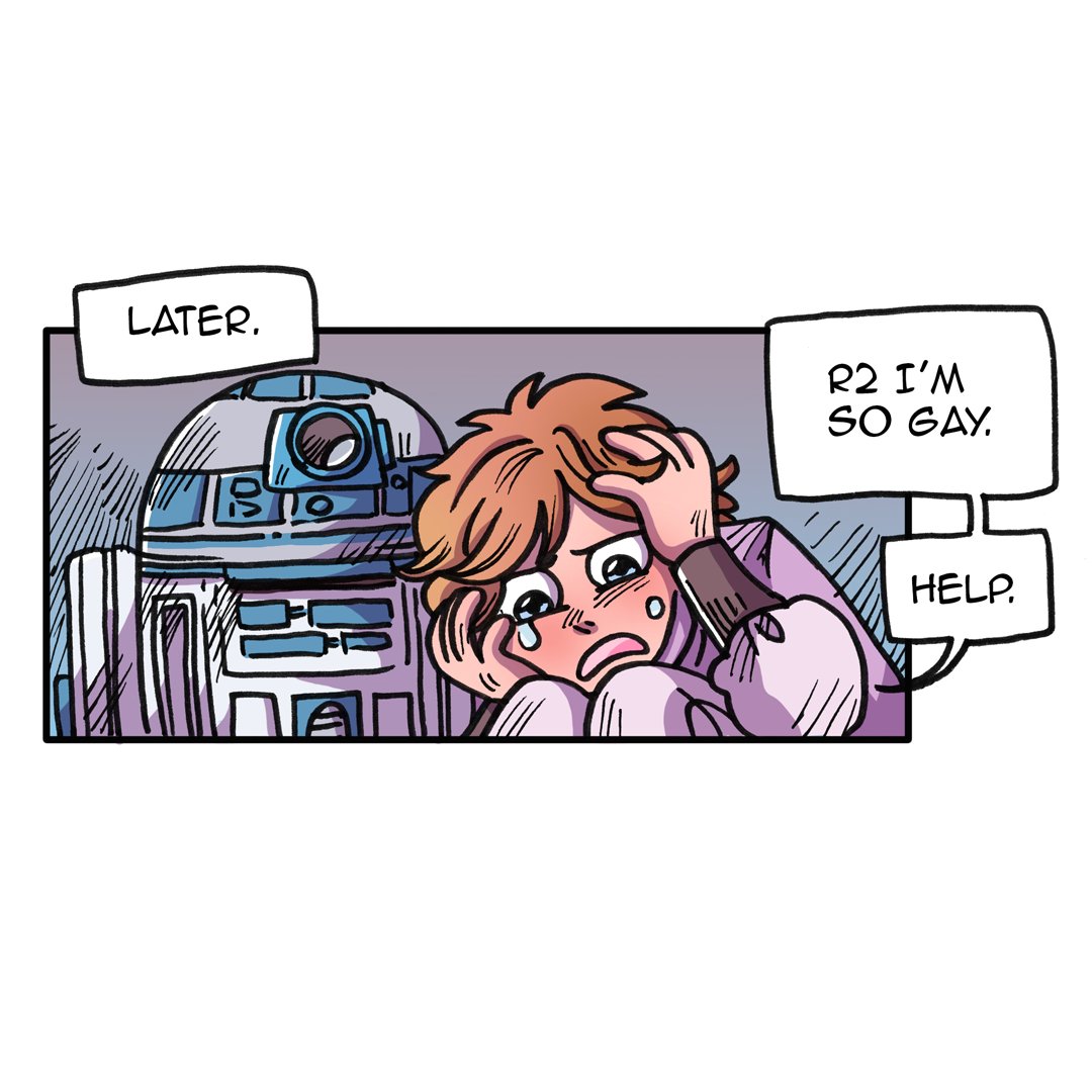 Some twinswap (Luke Organa / Leia Skywalker) and gay comics. 