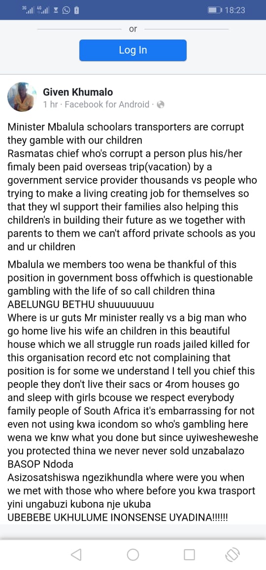 HalalaNzima's tweet photo. Hhai cha loBaba ukhulume kabi ngathi impela nathi singabathuthi babaNtwana besikole Emphakathini https://t.co/5GyhZGf5n2