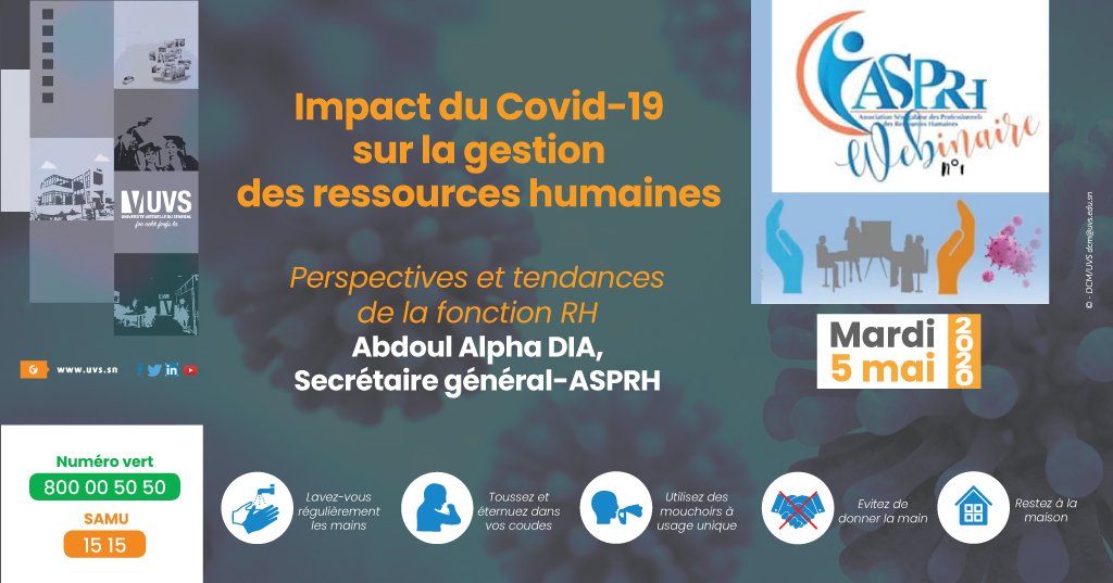 unchk_sn's tweet photo. [#CORONAVIRUS]

Dernière communication de ce webinaire : M. Abdoul Alpha DIA, Secrétaire général - ASPRH , « Perspectives et tendances de la fonction RH ».

#Kebetu #UVS #Senegal #Covid19sn #ASPRH https://t.co/LTcav0xq6q