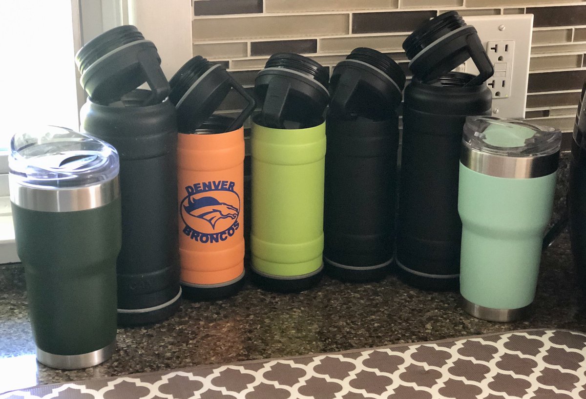 adion100513's tweet photo. Thank you @pelicancoolers @PelicanProducts for giving me lots of choices today. My son even had his customized with his favorite team @Broncos I love how they keep my drinks hot hot or even freezing cold for hours and hours!!! #tumblersfordays #whichonetouse https://t.co/d9Cg4PjGgu