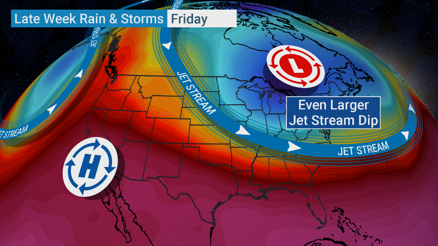 76scenic's tweet photo. This weather pattern looks like a military gas mask with giant eyes .. RT @JacquiJerasTV: Big changes to our weather pattern late week and weekend.. @weatherchannel 1-5pET https://t.co/R9AsxAbpoB