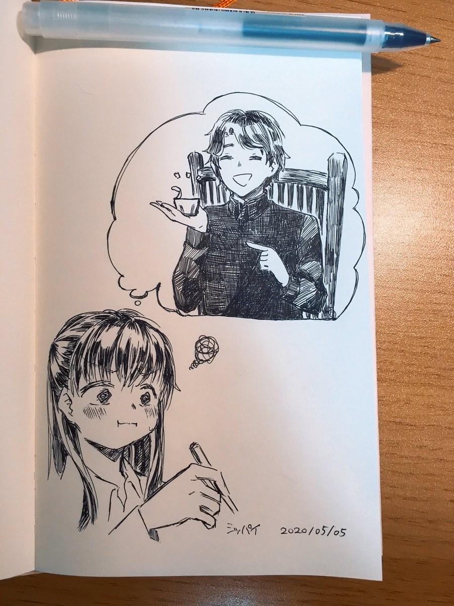 #一発描き出来たらかっこいいなと思ったので描いてみました 