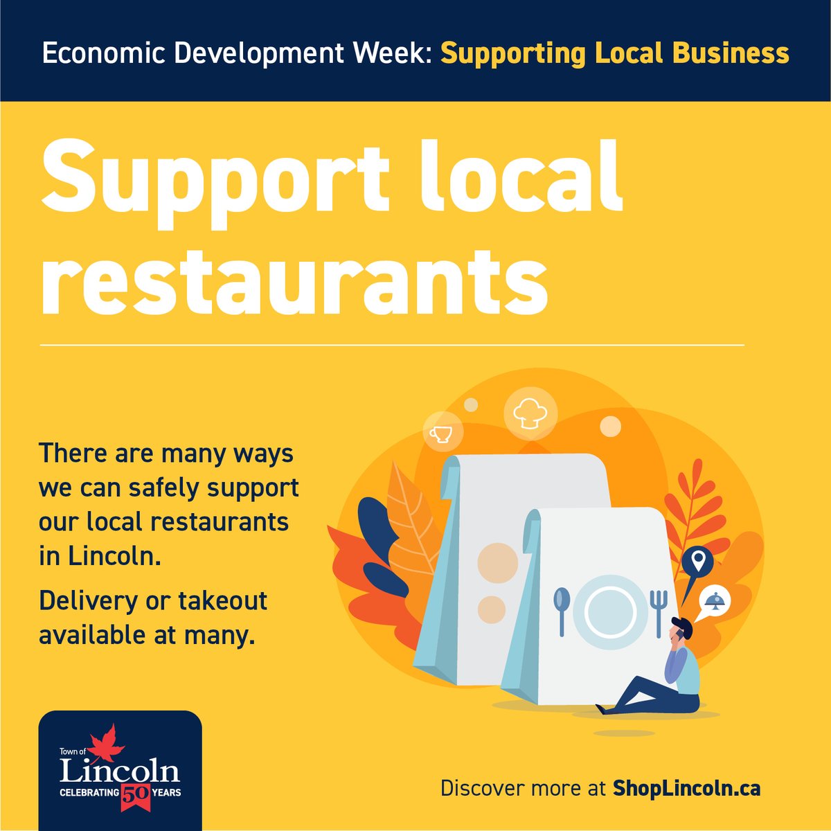 If you’re doing your part & staying home during these uncertain times, why not treat yourself to some local eats. Support our restaurants as they continue to work hard to feed our community. Visit shoplincoln.ca

#EcDevWeek #ShopLocal #EatLocal