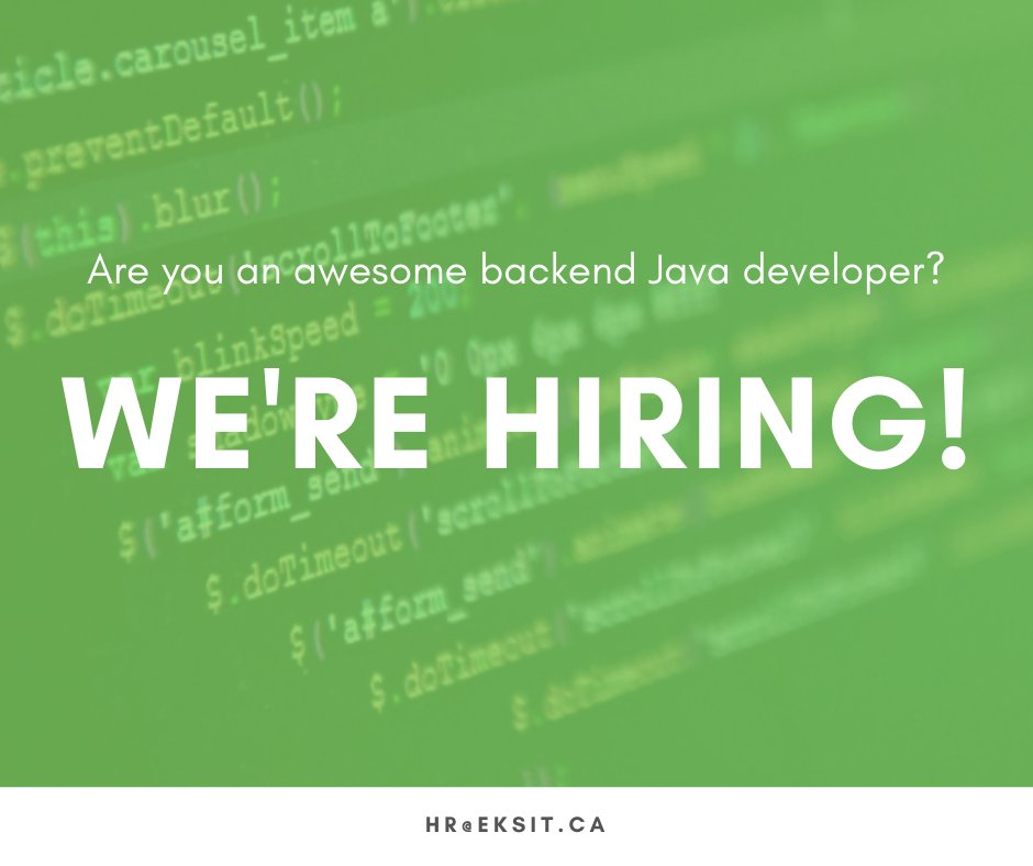 LdnTechJobs's tweet image. . @EKSITinc is currently #hiring for Backend Java Developer. If you’re looking for an opportunity to guide the development of a software, be challenged to think outside the box & grow with the company, this job might be for you. Apply now: bit.ly/2W0nCbY #ldnontjobs