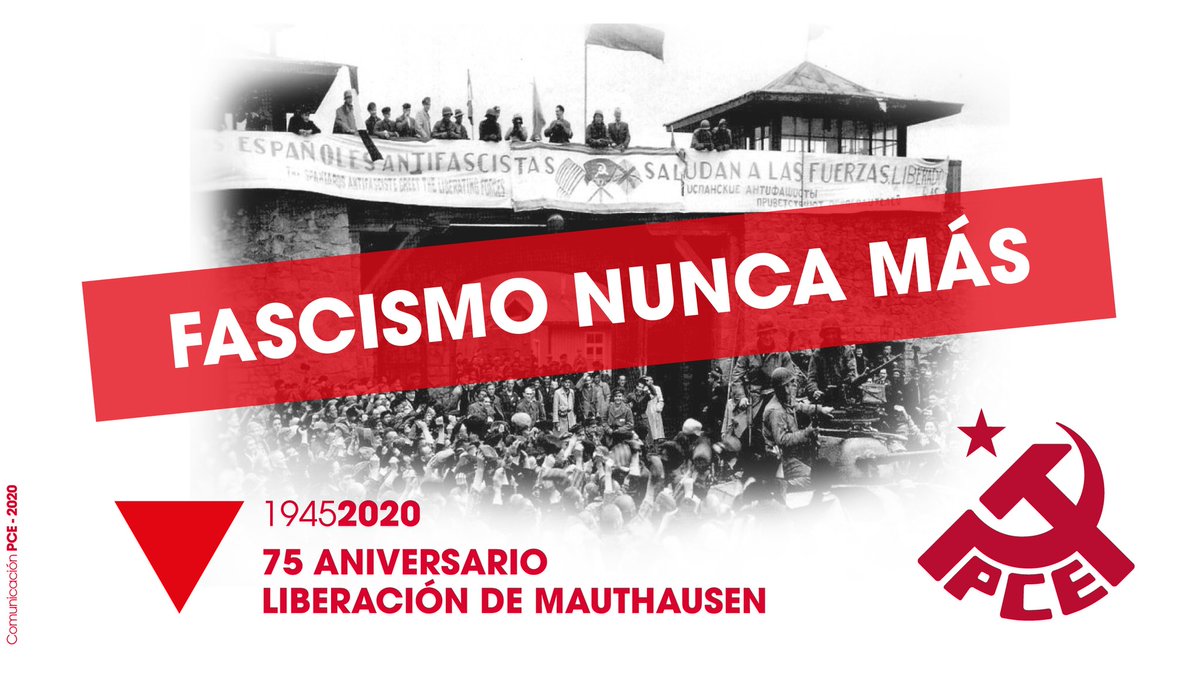 PCE_TeoLara's tweet photo. Un día como hoy, hace 75 años, que republicanos españoles presos en el campo de concentración de Mauthausen participan en su liberación.

Antifascismo es memoria, y la memoria es una necesidad para defender nuestros derechos y libertades.

🔻

#Arganda #Morata #SanMartínDeLaVega https://t.co/KCdrNmhNIb