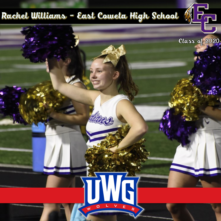 GeorgiaHSCheer's tweet photo. Rachel Williams - East Coweta High School 

#SeniorSpotlight2020 #GHSACheer2020 https://t.co/Gefr3x3KRC