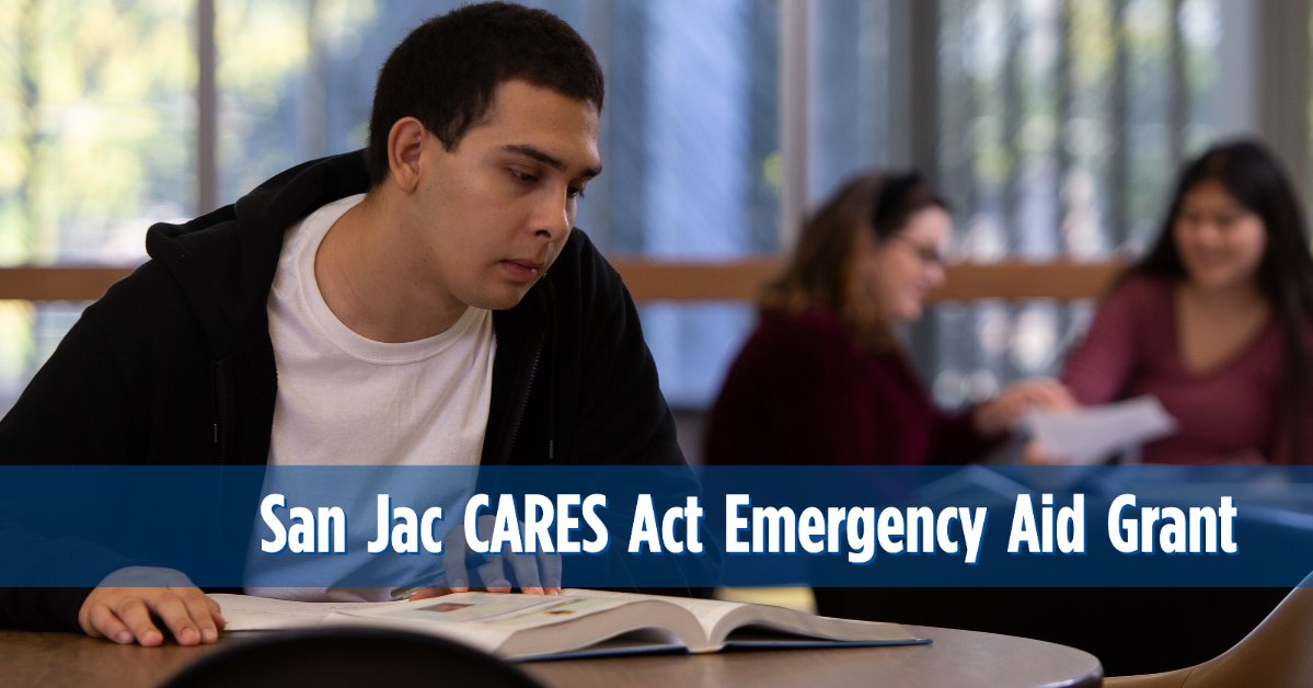 If you have experienced a financial problem due to the disruption of campus operations as a result of the COVID-19 pandemic, please apply for the San Jac CARES Act Emergency Aid Grant. bit.ly/2wJis6d