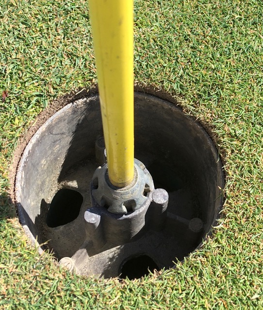 GlenEagleGolf's tweet photo. Just testing out possible solutions for post Covid Golf. 

An upside down golf hole still allows the ball "to be holed" while allowing the ball to be easily retrieved without the need to touch or remove the flag.

Golf is coming! Watch this space!

@GolfYYZ 
@SCOREGolf https://t.co/ysnu5Z9BQp