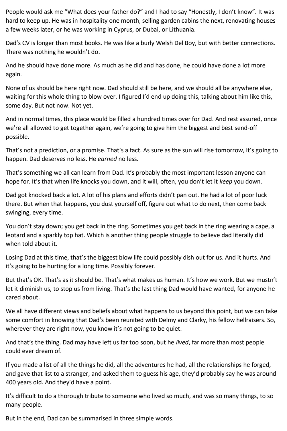 Dean Burnett on Twitter: "Just wanted to share the eulogy I wrote Dean Burnett on Twitter: "Just wanted to share the eulogy I wrote
