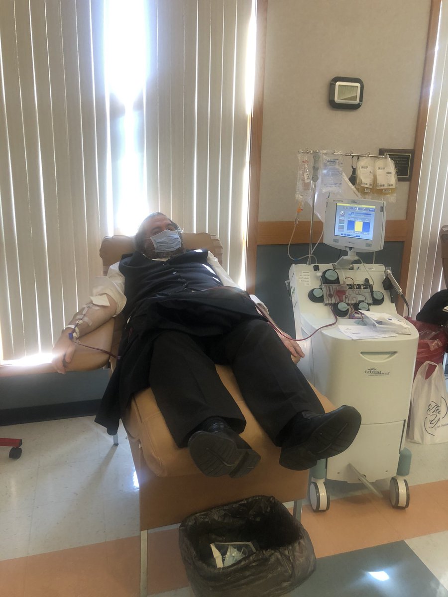 <a href="/millerkeystone/">MillerKeystone</a> <a href="/ShohamTxID/">Shmuel Shoham</a> <a href="/RefuahHealth/">RefuahHealth</a> <a href="/DrMJoyner/">Michael Joyner</a> #convalescentplasma putting my blood where my mouth is.