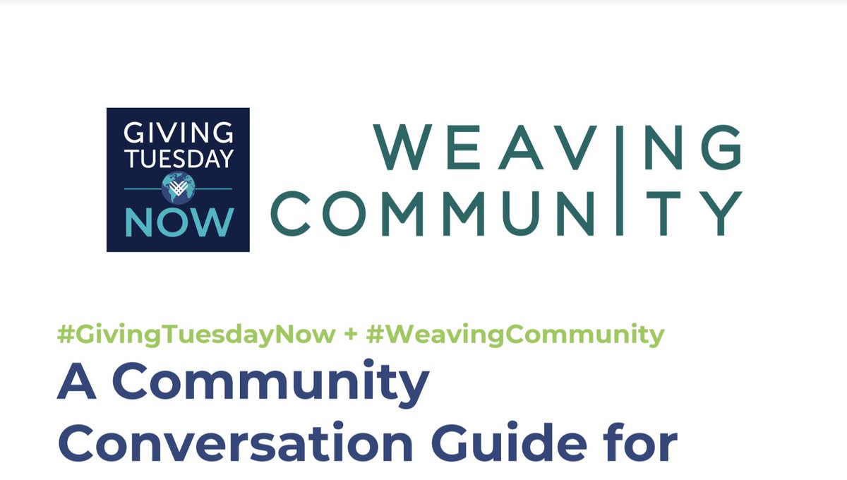 weavetheppl's tweet photo. Community is a gift we give to ourselves and others. Connect with others through honest conversations using @GivingTuesday's Conversation Guide for #GivingTuesdayNow 👉 https://t.co/IOuyoHzEeH 

#LetsGoThere @Weaving_US @USConvoProject @ListenFirstProj @AspenInstitute https://t.co/Qg444d1Z68
