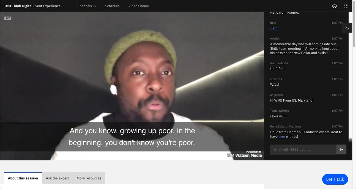 cspenn's tweet photo. #THINK2020 "Growing up poor, in the beginning, you don't know you're poor. When you give, you have success. When you give and receive help, you REALLY have success." @GinniRometty @iamwill #IBMPartner #IBMChampion https://t.co/UJ9gFYyOfn
