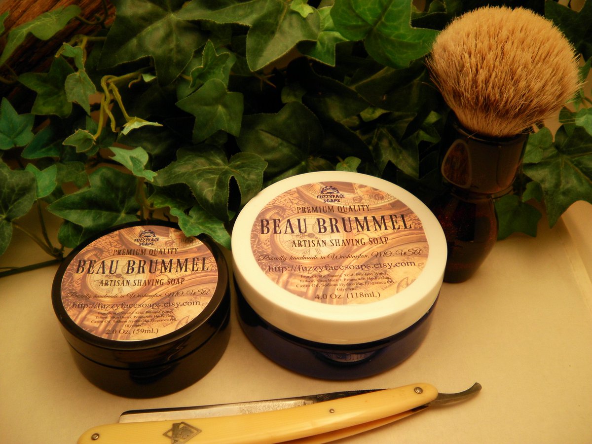 fuzzyfacesoaps's tweet photo. BEAU BRUMMEL 4 oz has been restocked! Premium Quality Tallow &amp; Shea Butter Shaving Soap https://t.co/NrWy5KJs6i #bathandbeauty #beaubrummel #shavingsoap #shavesoap #fuzzyfacesoaps #bestshave #bestshaving #wetshave #washingtonmissouri https://t.co/kzh1J39OOz