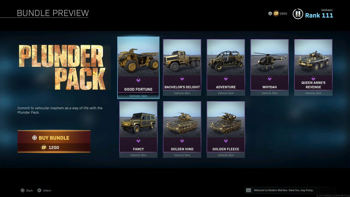 Call Of Duty News 2 New Bundles Now Live In The Modernwarfare And Warzone Store Plunder Pack Gold Vehicle Skins Mace Bundle New Skin For Mace The Anime
