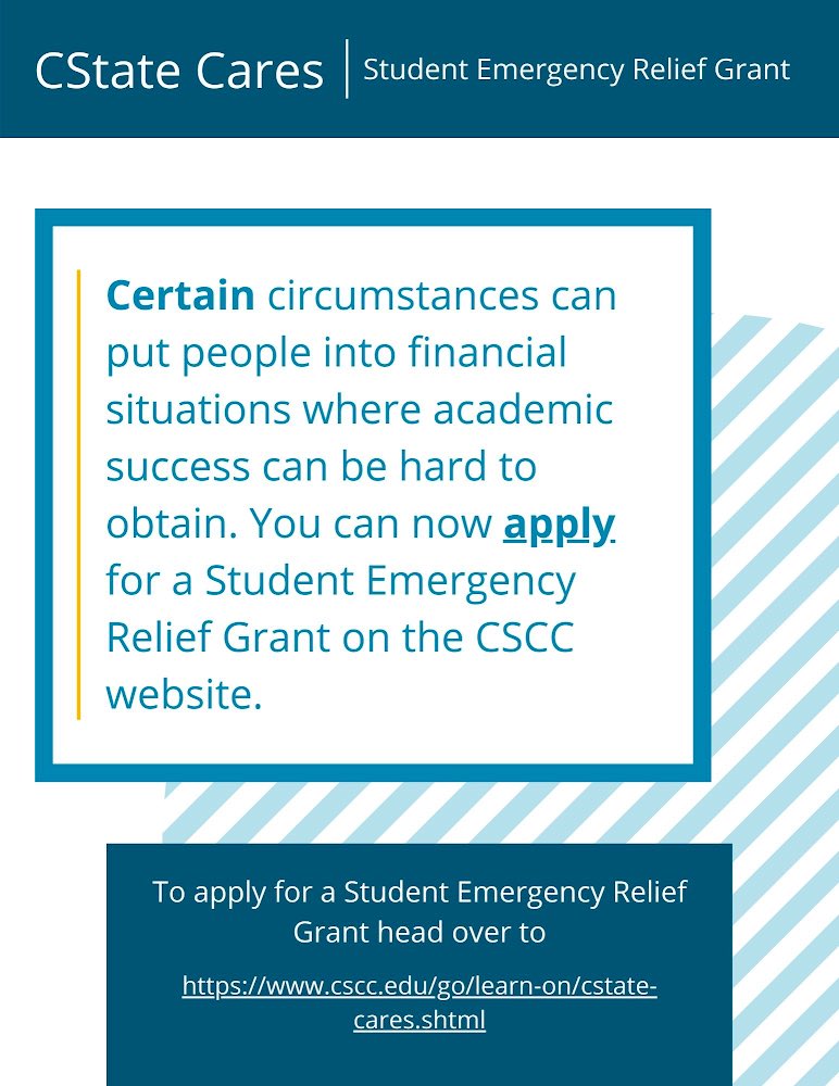 CSCC_Delaware's tweet photo. UPDATES!! 
Summer scholarship applications are due this Friday! 
Check out the Student Emergency Relief Grant application on CSCC’s website if you need emergency funding to continue your academic success. https://t.co/AEMDhwXW1K