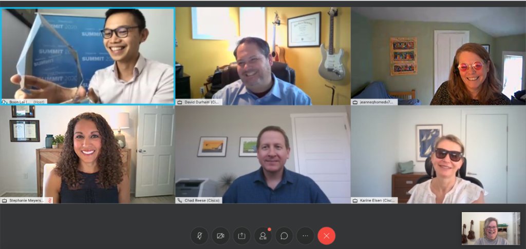 Tune in for the <a href="/forrester/">Forrester</a> #SDSummit 2020 on Thursday to learn about how Cisco won the Return on Integration Honor 🏆 for third party channels - featuring our own @boon8888, <a href="/thechadar/">Chad Reese</a>, &amp; <a href="/kelsen/">Karine Elsen</a>: cs.co/601417HkG