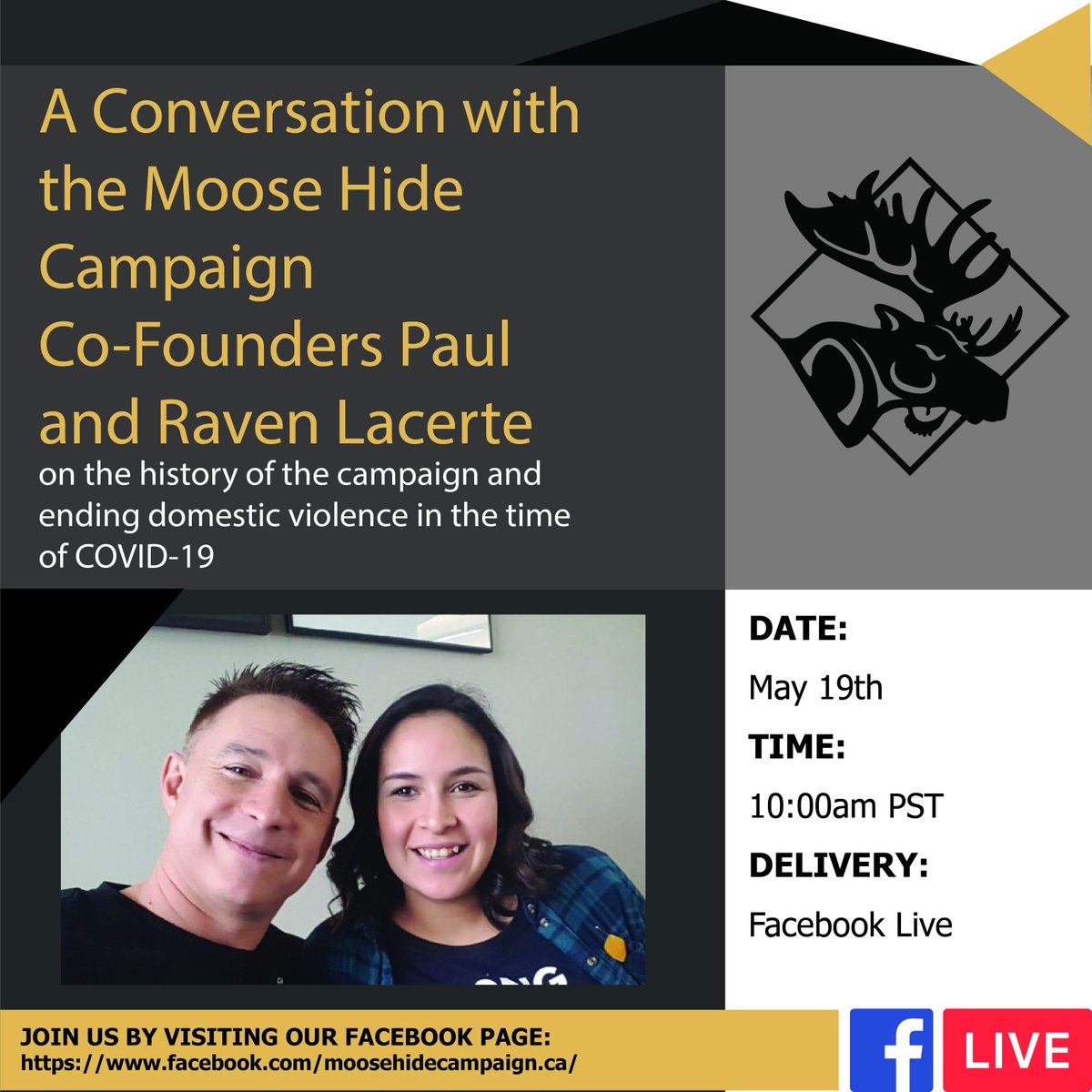 Moose_Hide's tweet photo. Join us on May 19th! 
Facebook Event link: https://t.co/bvbxNYVlCs https://t.co/SWtfV7oU3F