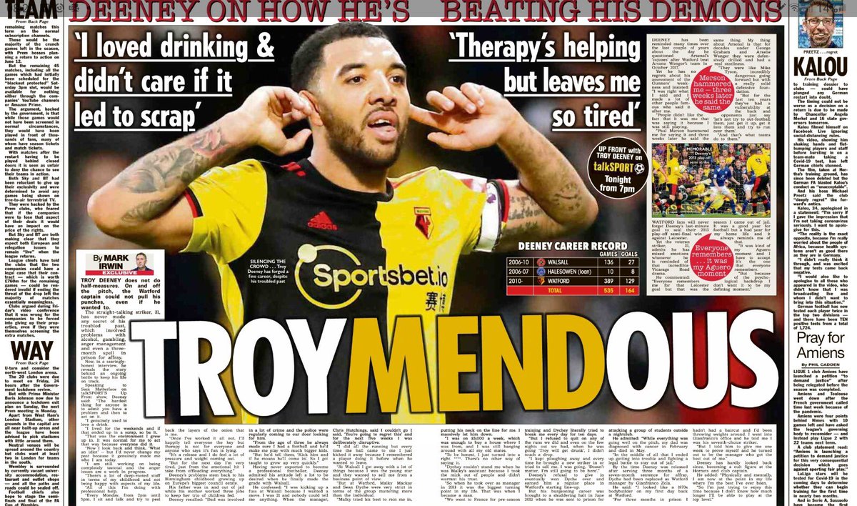 TTManagement_'s tweet photo. Just under an hour until @sammatterface brings us #UpFrontWith @T_Deeney on @talkSPORT ππβ½οΈβ½οΈ https://t.co/8hJHggCzaU