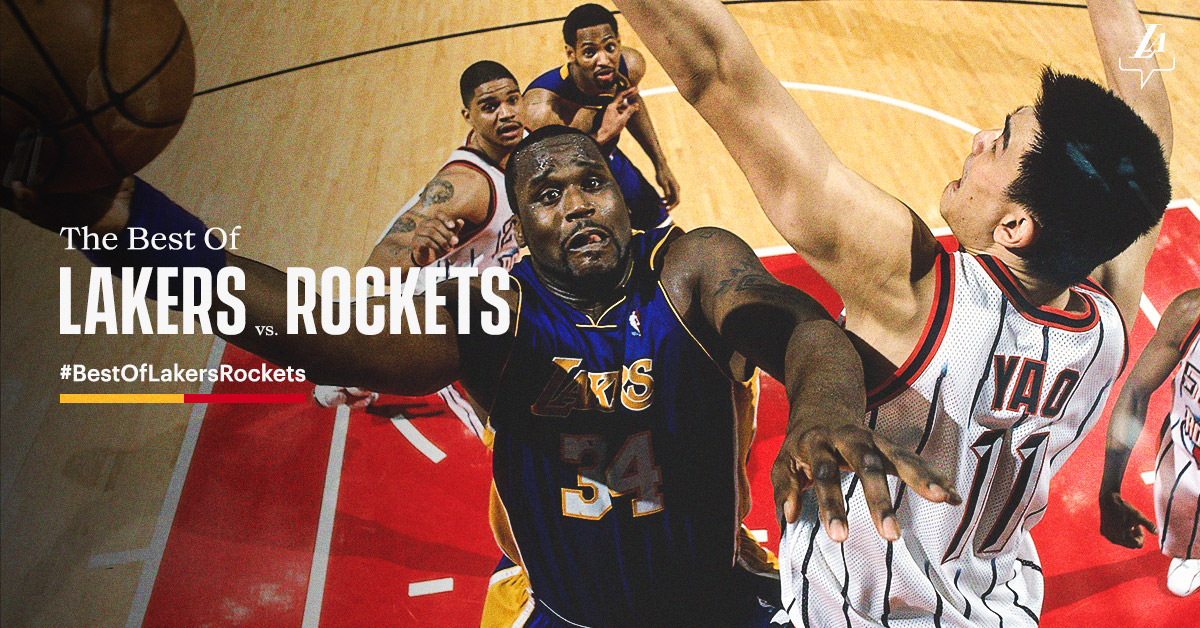 Lakers's tweet photo. Hollywood and H-Town coming at you today. #BestOfLakersRockets https://t.co/CCnYnn9Vse