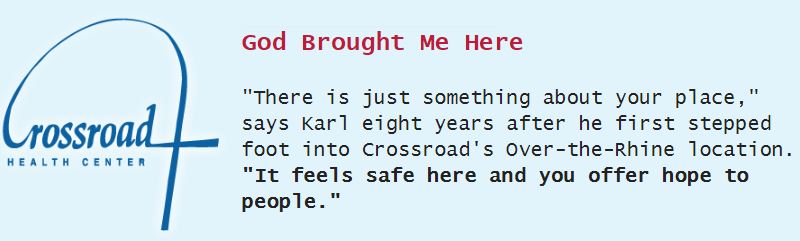 #BecauseOfYou #CrossroadCanHelp
Today, Karl is cancer free &amp; off drugs. He says he's a different person. "Now I can count my blessings. I am present for my children. It started with Dr. Roberts listening to me, paying attention &amp; caring about me. He is more than a doctor to me."