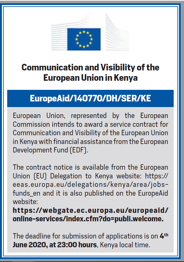EUinKenya's tweet photo. Have you seen this notice published in the @dailynation today? If you missed it, check it out on the link.  👉https://t.co/WxpVy8lfEf @EuMordue #IkoKazi #IkoKaziKe https://t.co/QgrjGfcrbc