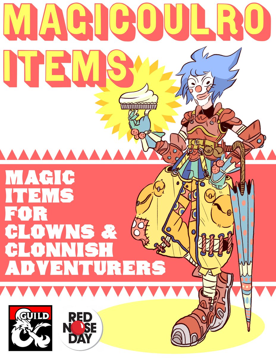 TheWillyboo's tweet photo. ๐ด Throughout the #PlayItFoward event, I've set the #DnD Clonns and Magicoulro Items to PWYW on #DMsGuild! All profits will be put towards #rednoseday!
๐คก Help out kids with clowns and clown accessories
Clonns
https://t.co/sOHA33T1fs
Magicoulro Items
https://t.co/DVyrF6PGDa https://t.co/9C2F2CaVxH