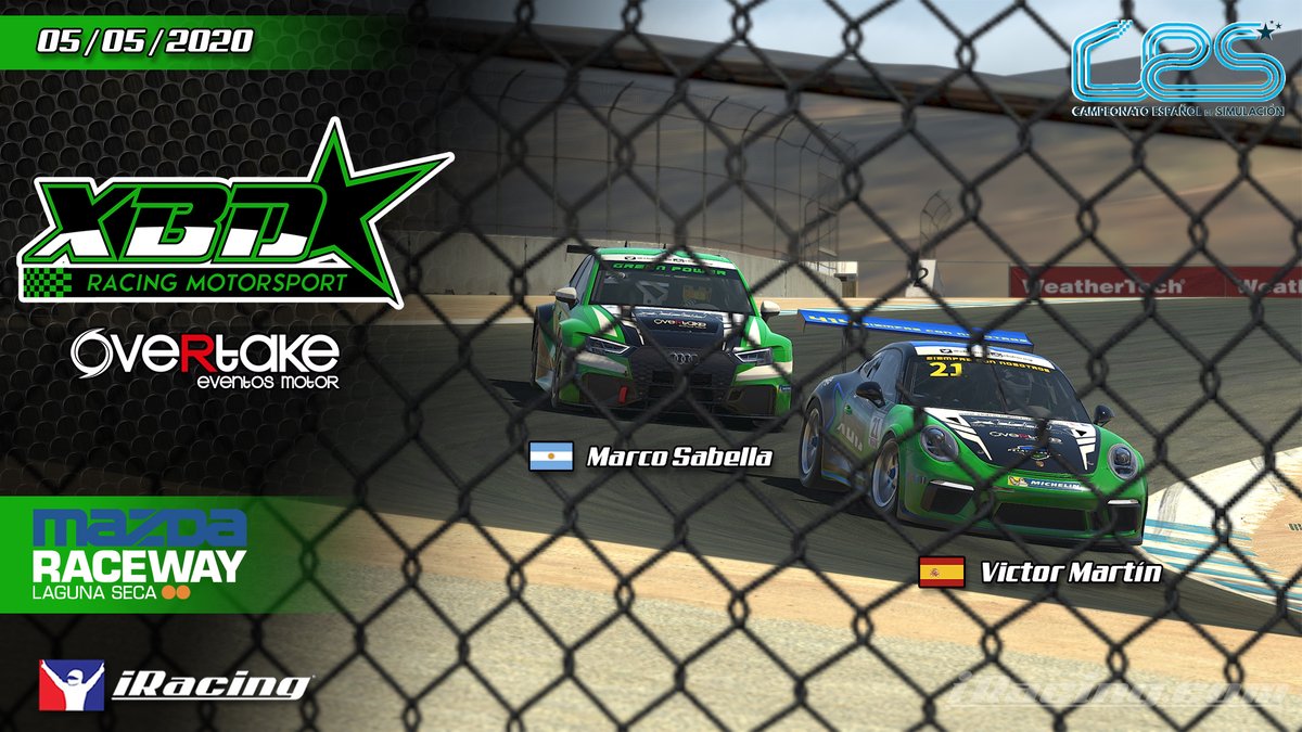 ¡Vuelve la #iRacingCrew! ¡Vuelve el espectáculo del @PaddockCES!

👤 <a href="/Reyno1ds_/">Reynolds</a> 
👤 <a href="/Marco5abella/">Marco Sabella</a> 

¿Conseguiremos la tercera Victoria consecutiva en la TCR?  💪
¿Por fin nuestro 911 llegará a pisar el podium? 🙏

📍Laguna Seca
⏰22:00 aprox
📹youtu.be/r66EdJ-xygo

#greenpower