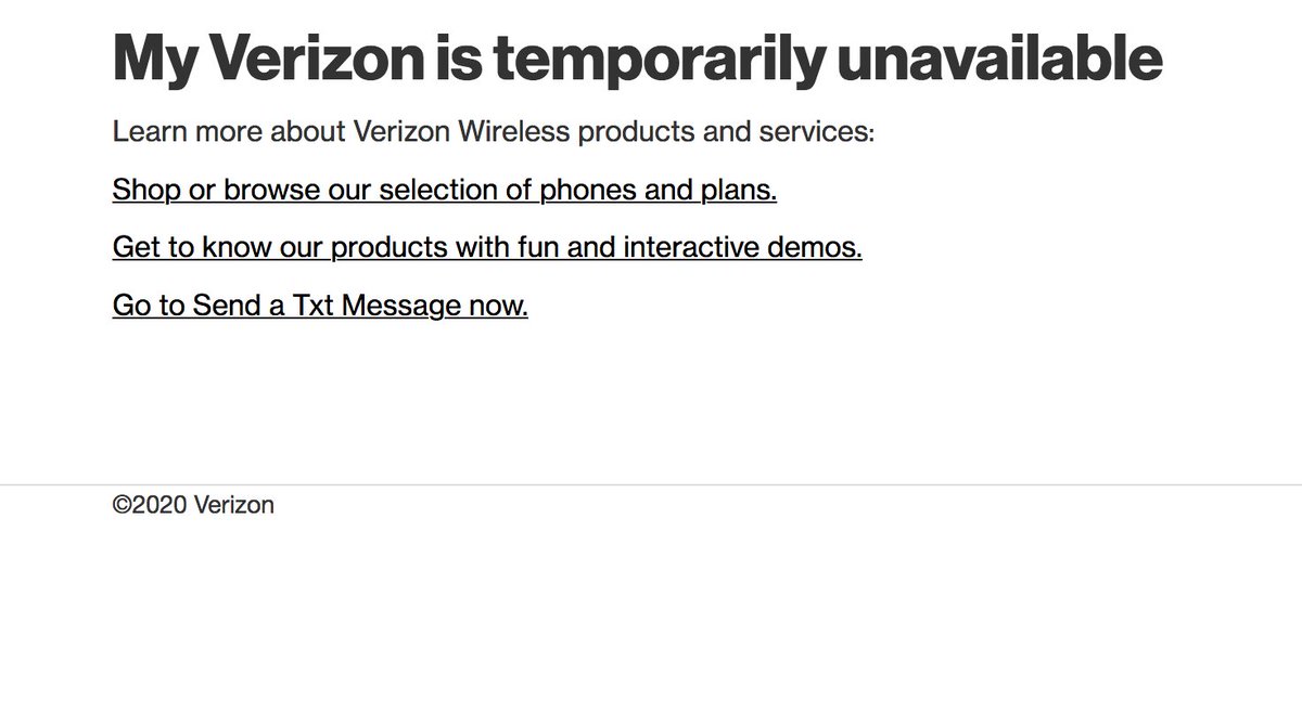 Steve Byk On Twitter Vzwsupport How Long Is The Website Going To Be Down This Is Truly Astounding