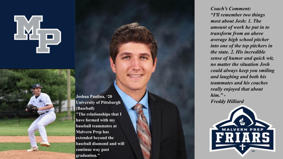 MPFriars's tweet photo. Josh Paulina, '20 #mp2020 #mpbaseball #mpseniors #friarseniortribute
@MPFriarBaseball https://t.co/gYYX4iGdDs