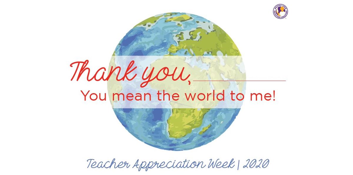 Challenger Middle School, its Counselor, @Halllorieanne and the Military Child Ed. Coalition wish all teachers a Happy Teacher Appreciation week! @#FocusEd2020 <a href="/HSVk12/">Huntsville City Schools</a>